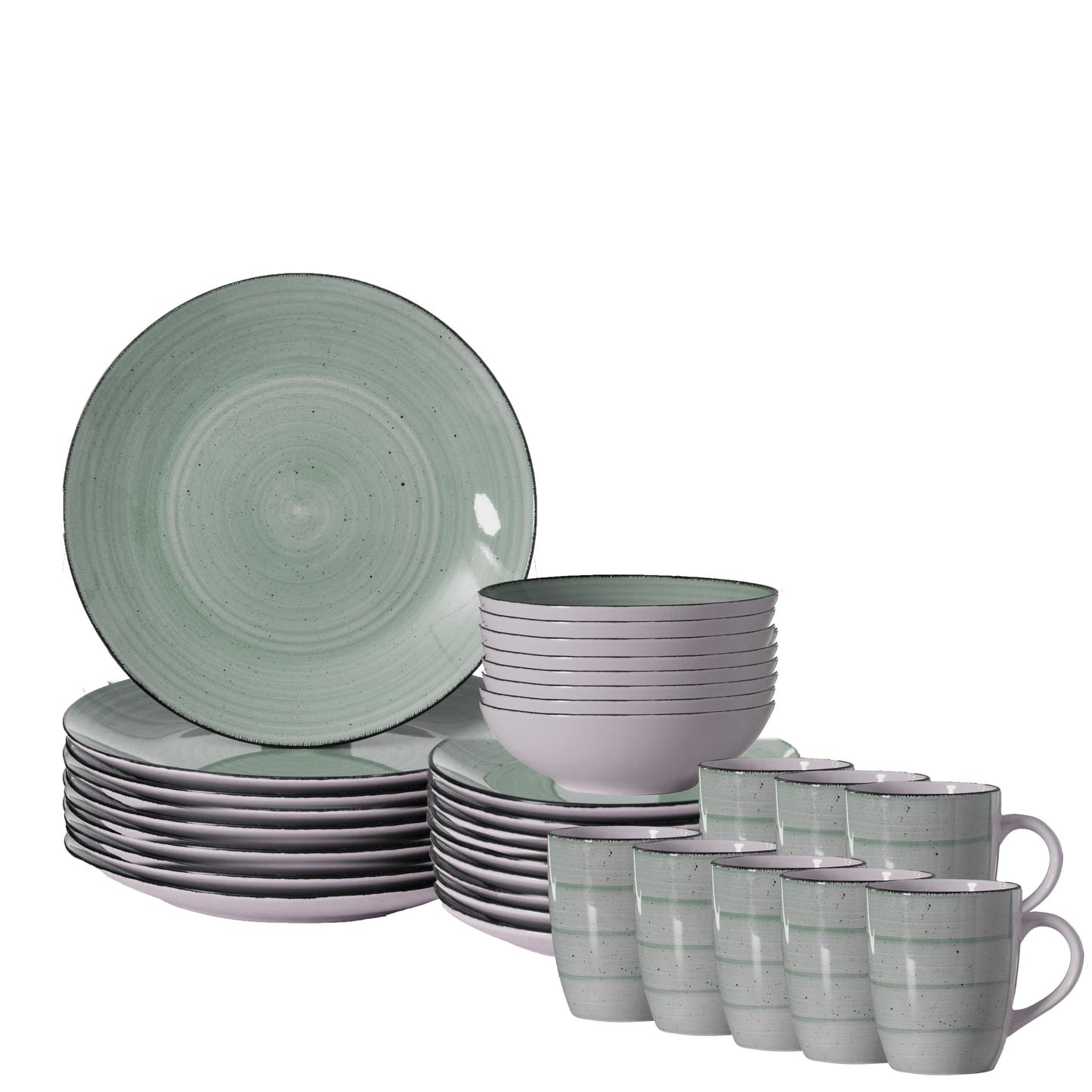 Dinewares Spin Wash Dinnerware Dish Set, Mugs, Salad and Dinner Plates and Bowls Sets, High Quality Dishes