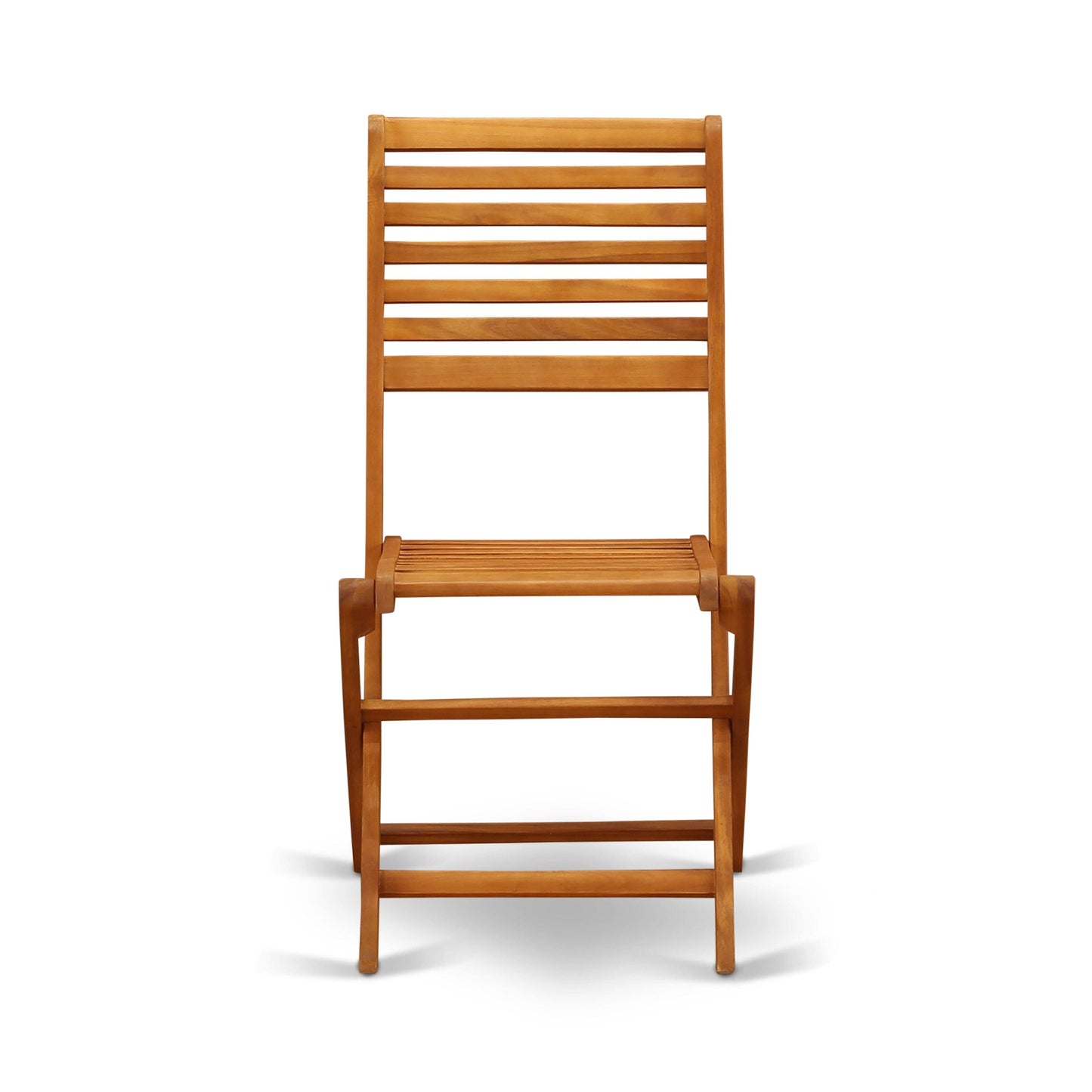 L'ensemble de bistrot d'extérieur East West Furniture comprend une table basse ronde en bois et 2 chaises pliantes, huile naturelle