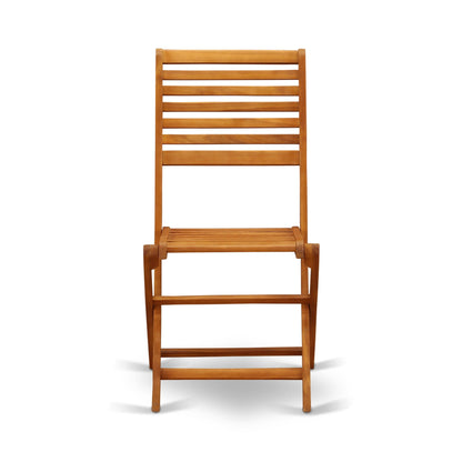 L'ensemble de bistrot d'extérieur East West Furniture comprend une table basse ronde en bois et 2 chaises pliantes, huile naturelle