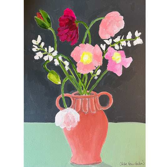 Bouquet dans un vase en argile par Chloé Galkin