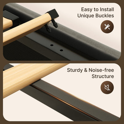 Lift Up Storage Bed Frame, Upholstered Platform Bed Frame with Hydraulic Storage System and Headboard