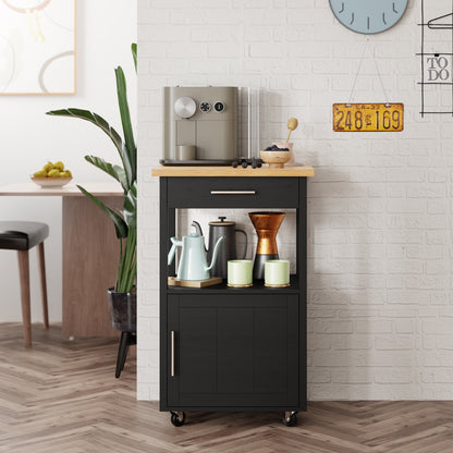 Futzca Kitchen Island Cart with Storage,Rolling Kitchen Island Side Table on Wheels with Worktop, White - N/A