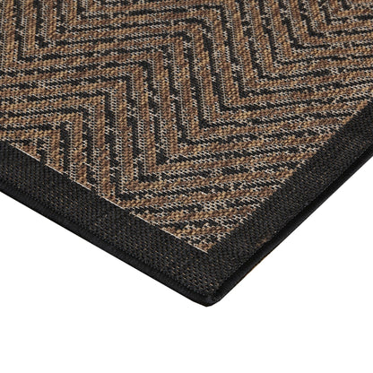 Madison Park Hurley Natural/ Black Textured Chevron Indoor/Outdoor Rug