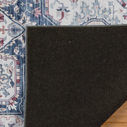 Gertmenian Crystal Print Washable Digital Printed Flat Pile Polyester Slip Resistant Area Rug Collection