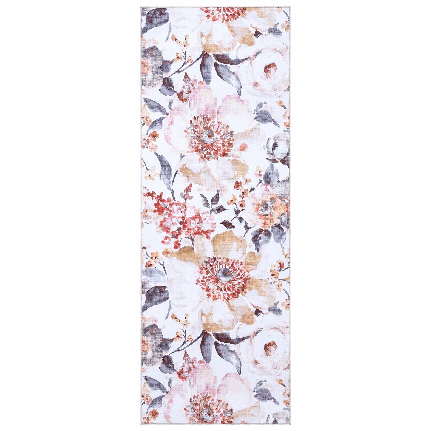 Gertmenian Crystal Print Washable Digital Printed Flat Pile Polyester Slip Resistant Area Rug Collection