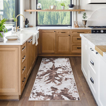 Gertmenian Crystal Print Washable Digital Printed Flat Pile Polyester Slip Resistant Area Rug Collection