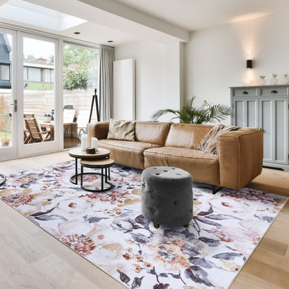 Gertmenian Crystal Print Washable Digital Printed Flat Pile Polyester Slip Resistant Area Rug Collection