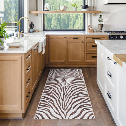 Gertmenian Crystal Print Washable Digital Printed Flat Pile Polyester Slip Resistant Area Rug Collection