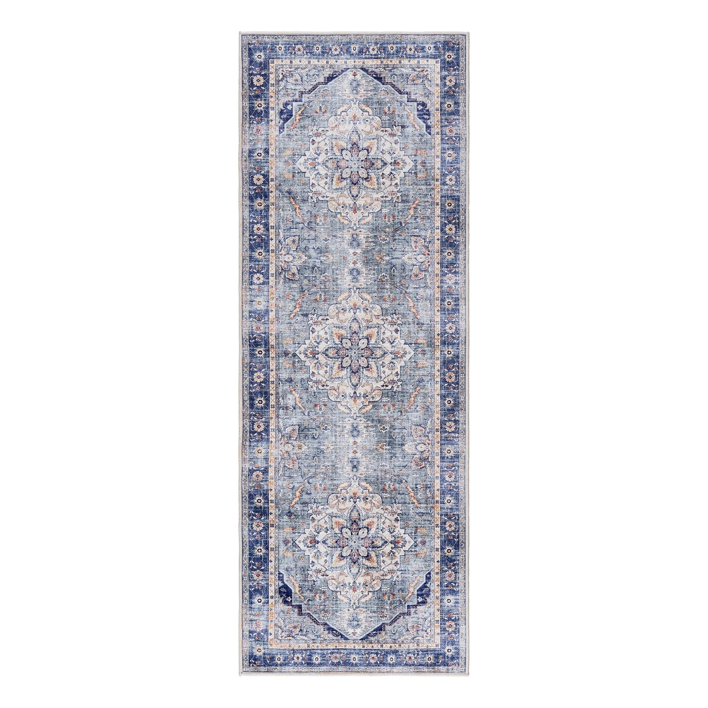 Gertmenian Crystal Print Washable Digital Printed Flat Pile Polyester Slip Resistant Area Rug Collection