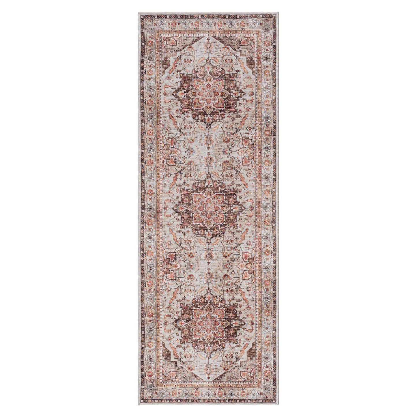 Gertmenian Crystal Print Washable Digital Printed Flat Pile Polyester Slip Resistant Area Rug Collection