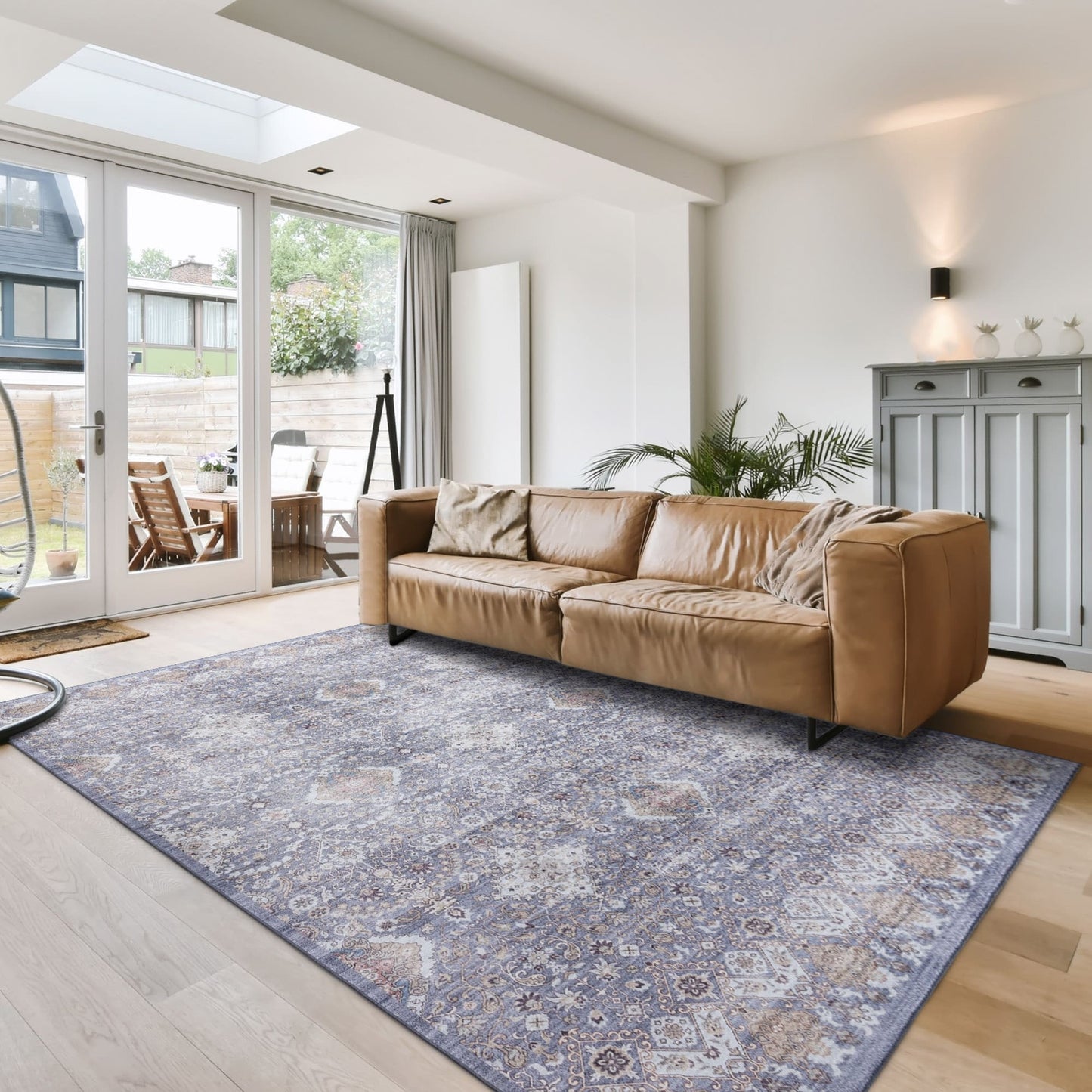 Gertmenian Crystal Print Washable Digital Printed Flat Pile Polyester Slip Resistant Area Rug Collection