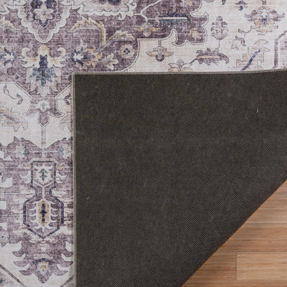 Gertmenian Crystal Print Washable Digital Printed Flat Pile Polyester Slip Resistant Area Rug Collection