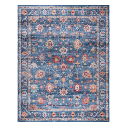 Gertmenian Crystal Print Washable Digital Printed Flat Pile Polyester Slip Resistant Area Rug Collection