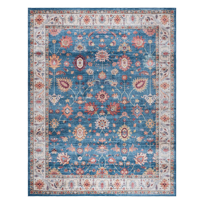 Gertmenian Crystal Print Washable Digital Printed Flat Pile Polyester Slip Resistant Area Rug Collection