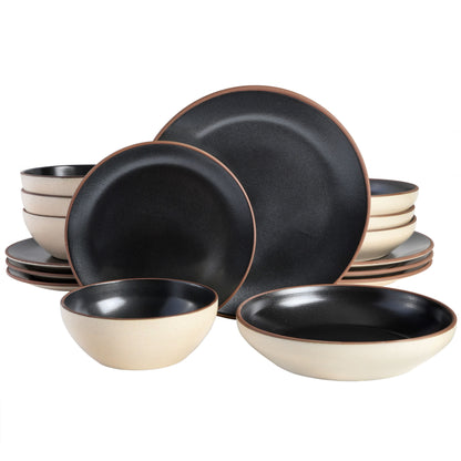 Gibson Elite Contempo Classic 16-Piece Double Bowl Dinnerware Set