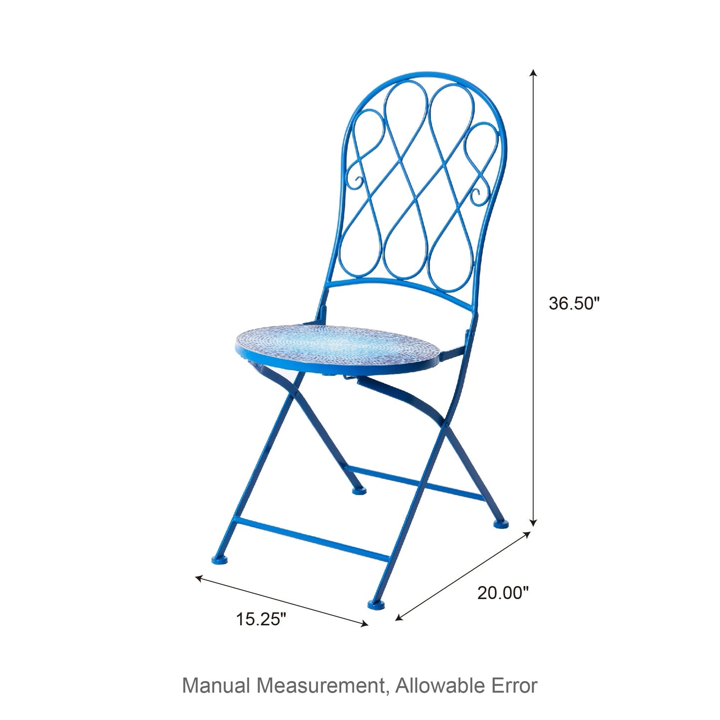 Ensemble bistrot pliant d'extérieur en métal Glitzhome 3 pièces avec table et chaises