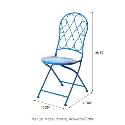 Ensemble bistrot pliant d'extérieur en métal Glitzhome 3 pièces avec table et chaises
