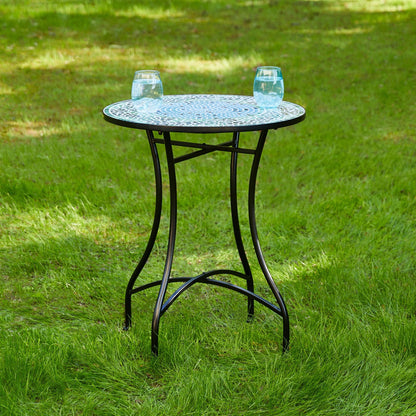 Ensemble bistrot pliant d'extérieur en métal Glitzhome 3 pièces avec table et chaises