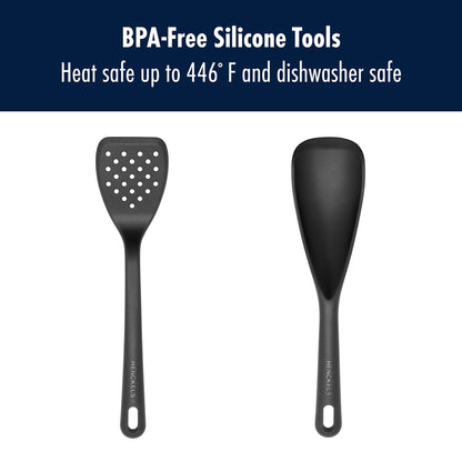 Ensemble de 3 poêles à frire HENCKELS Paradigm avec spatule et cuillère de service en prime - 5 pièces