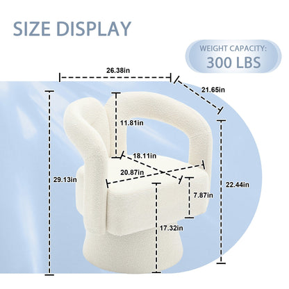 Fauteuils d'appoint pivotants à 360 degrés rembourrés Boucle de HOMEFUN