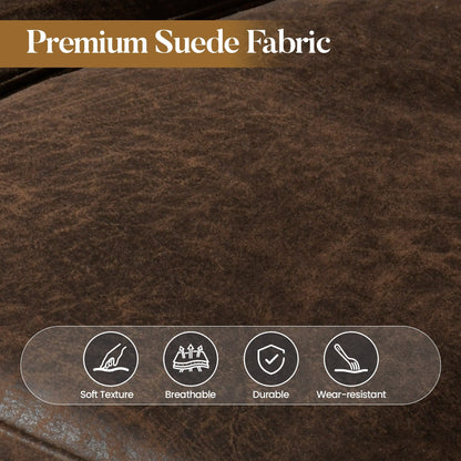 HOOOWOOO Mid-Century 3-Seat Upholstered Sofa with Wood Legs for Living Room