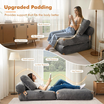 Canapé pliant moderne en velours côtelé HOOOWOOO