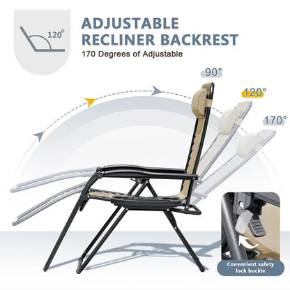 Homall Patio Zero Gravity Chair Lawn Lounge Chair with Pillow Set of 2