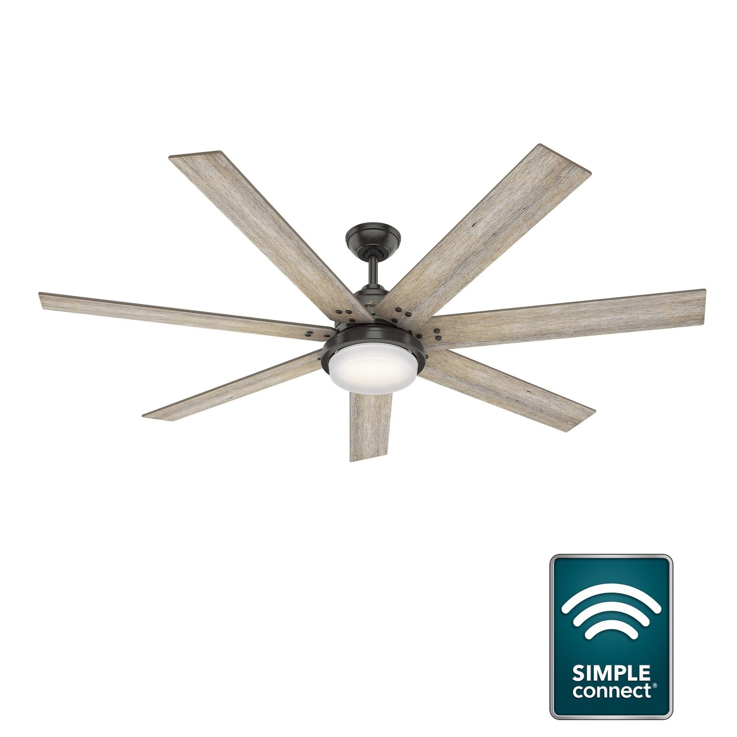 Hunter WiFi Whittington Ceiling Fan with LED Light, Handheld Remote - Windmill - Industrial, Farmhouse, Rustic - SMART FAN!