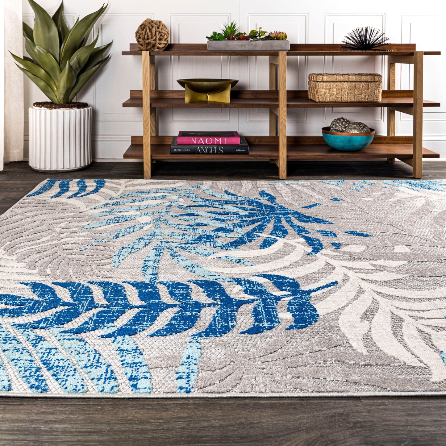 JONATHAN Y Aydin Palm Leaves Indoor/Outdoor Area Rug