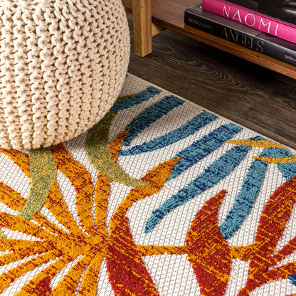 JONATHAN Y Aydin Palm Leaves Indoor/Outdoor Area Rug