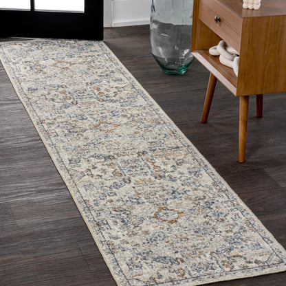 JONATHAN Y Brandy Bohemian Medallion Low-Pile Machine-Washable Cream/Terra Area Rug