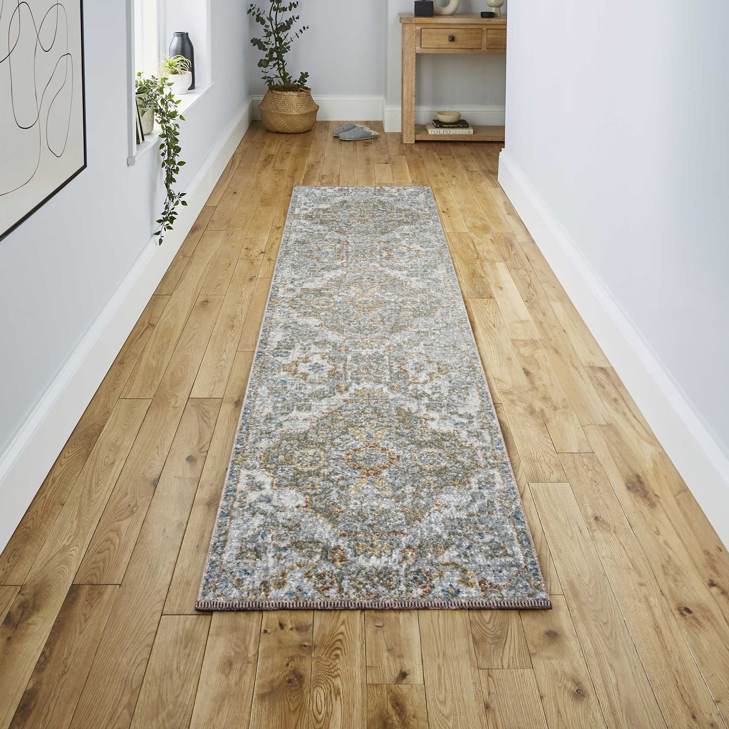 JONATHAN Y Brandy Bohemian Medallion Low-Pile Machine-Washable Cream/Terra Area Rug