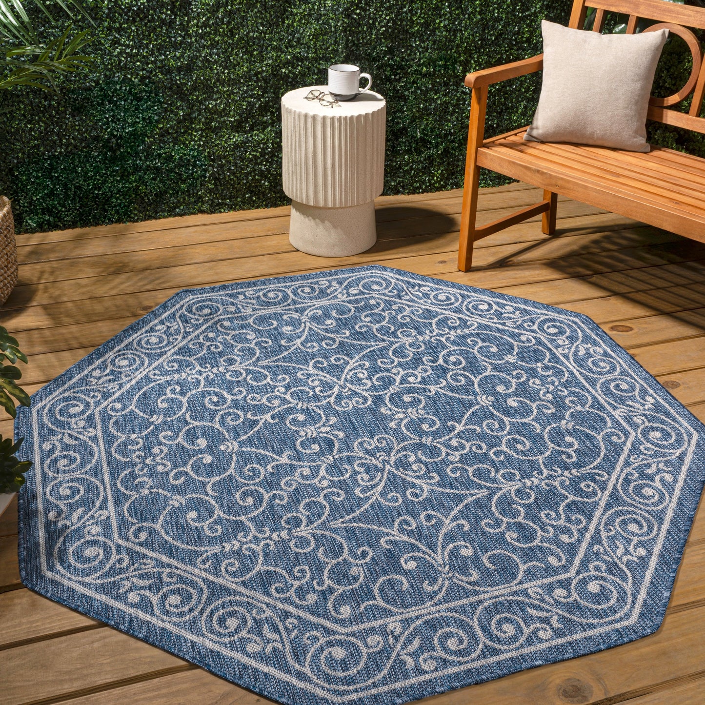 JONATHAN Y Filigree Textured Weave Indoor/Outdoor Area Rug