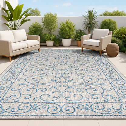 JONATHAN Y Filigree Textured Weave Indoor/Outdoor Area Rug