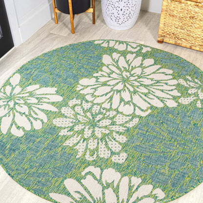 JONATHAN Y Floral Textured Weave Indoor/Outdoor Area Rug