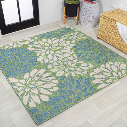 JONATHAN Y Floral Textured Weave Indoor/Outdoor Area Rug