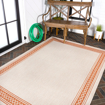 JONATHAN Y Havana Classic Diamond Border Indoor/Outdoor Area Rug