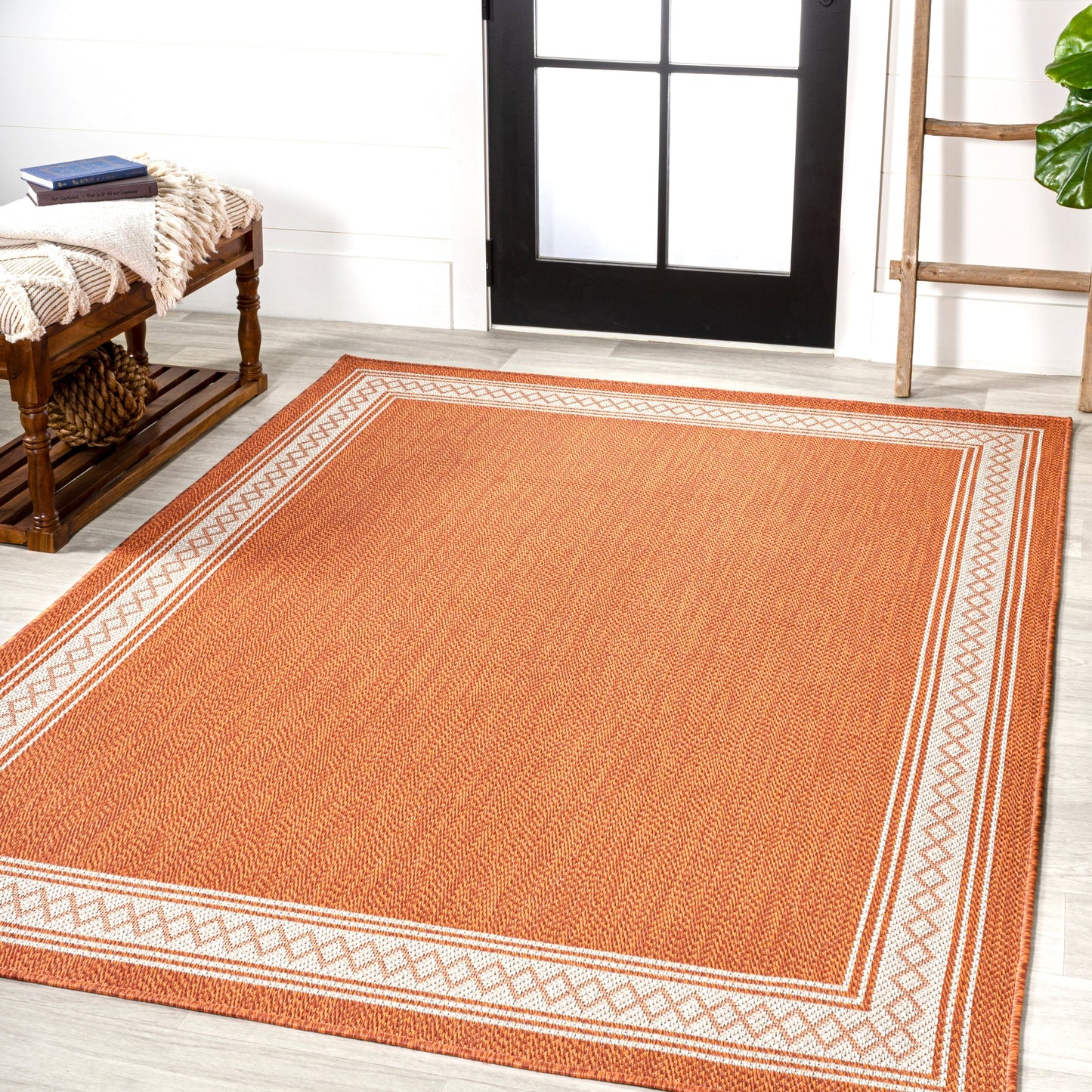 JONATHAN Y Havana Classic Diamond Border Indoor/Outdoor Area Rug