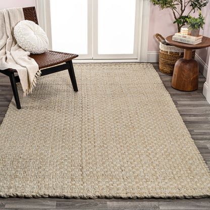 JONATHAN Y Hiro Hand Woven Boucle Chunky Jute Area Rug