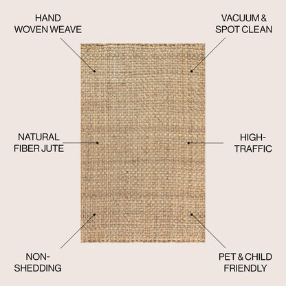 JONATHAN Y Hiro Hand Woven Boucle Chunky Jute Area Rug