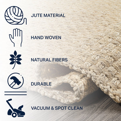 JONATHAN Y Hiro Hand Woven Boucle Chunky Jute Area Rug
