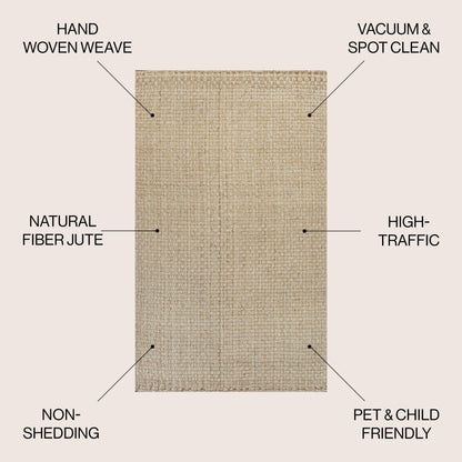 JONATHAN Y Hiro Hand Woven Boucle Chunky Jute Area Rug