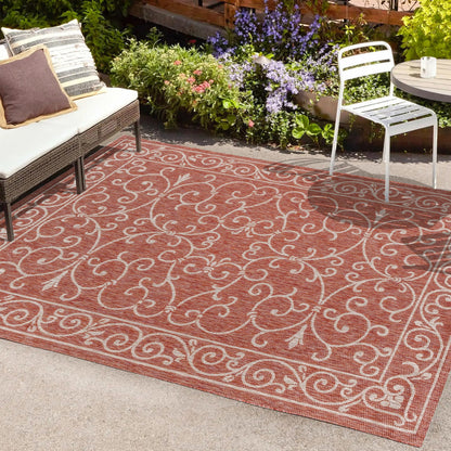 JONATHAN Y Filigree Textured Weave Indoor/Outdoor Area Rug