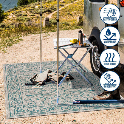 JONATHAN Y Filigree Textured Weave Indoor/Outdoor Area Rug