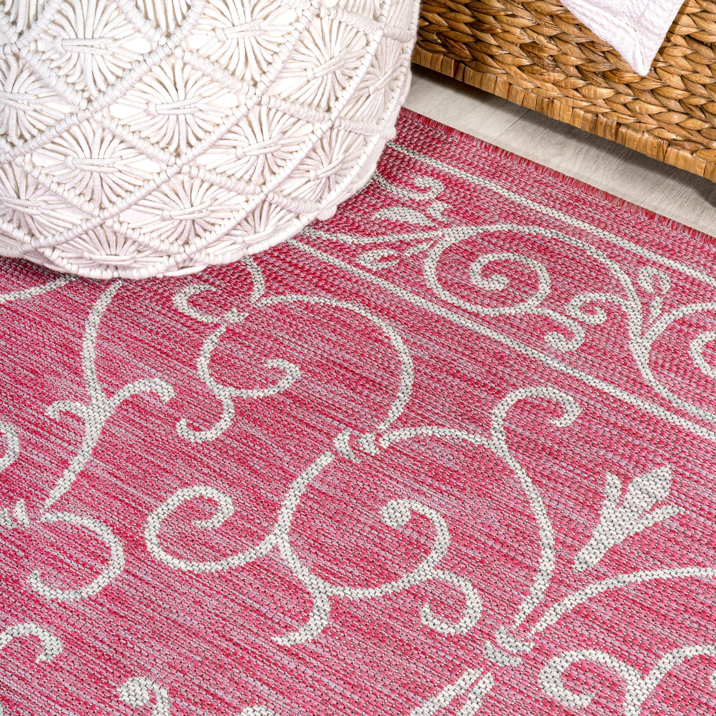 JONATHAN Y Filigree Textured Weave Indoor/Outdoor Area Rug