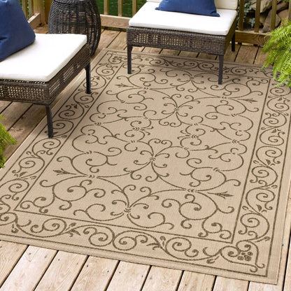 JONATHAN Y Filigree Textured Weave Indoor/Outdoor Area Rug