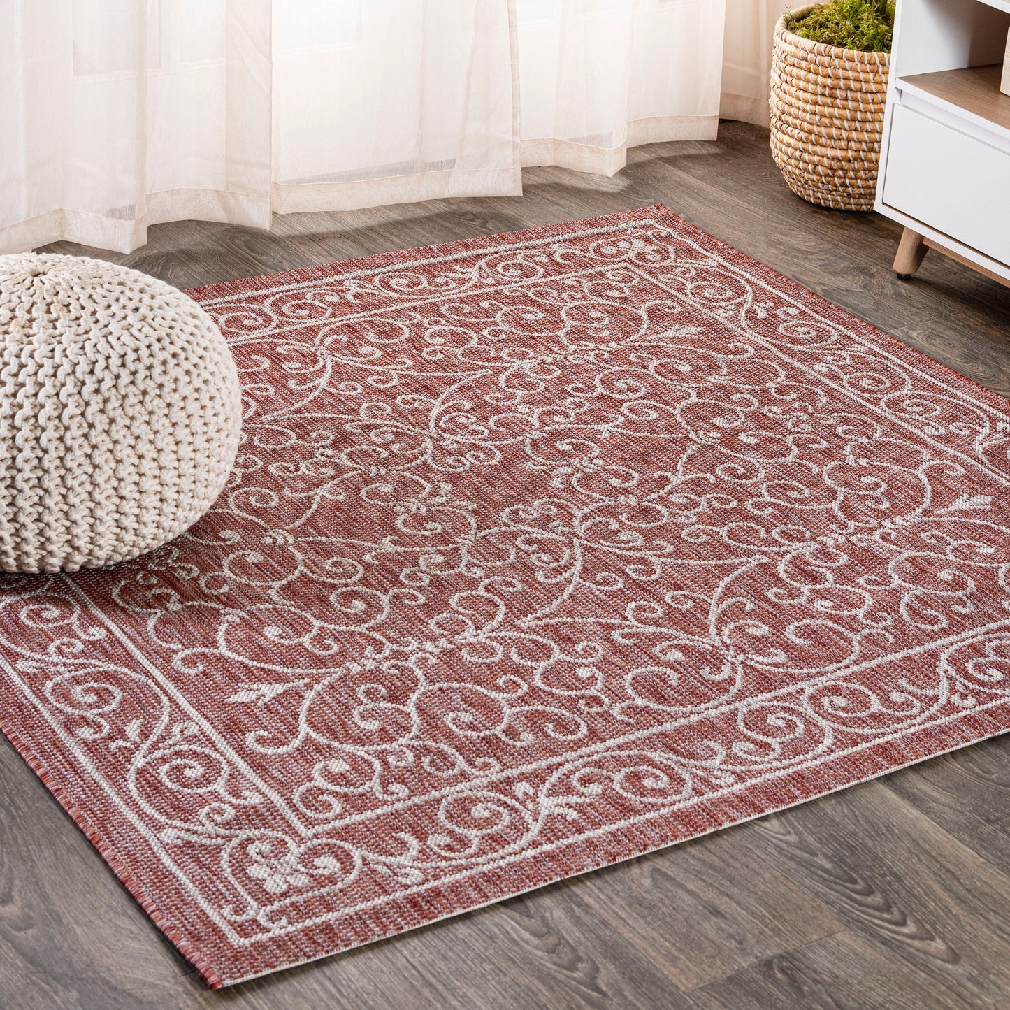 JONATHAN Y Filigree Textured Weave Indoor/Outdoor Area Rug