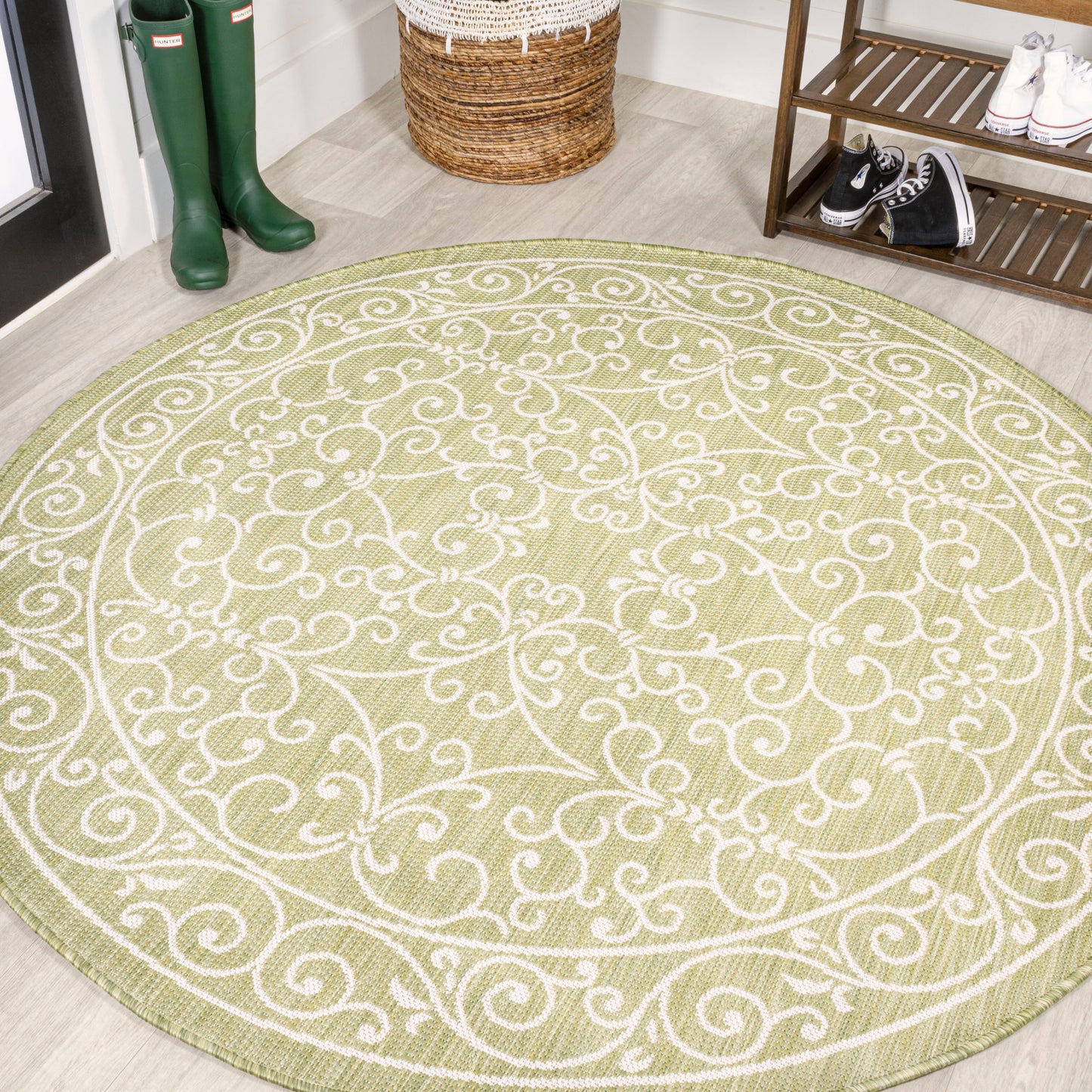 JONATHAN Y Filigree Textured Weave Indoor/Outdoor Area Rug