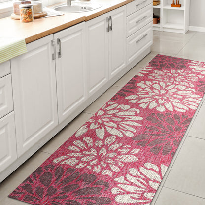 JONATHAN Y Floral Textured Weave Indoor/Outdoor Area Rug