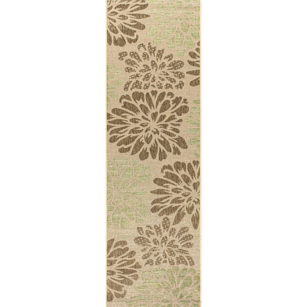 JONATHAN Y Floral Textured Weave Indoor/Outdoor Area Rug